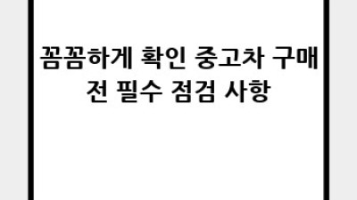 제주 외도동 중고차 구매 꿀팁! 놓치면 후회할 정보 대방출 🚗💨